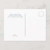 卒業ティール（緑がかった色）グレー発表はがき 案内ポストカード (裏面)