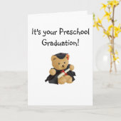 卒業テディくま カード (黄色い花)