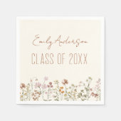 卒業テラコッタワイルドフラワーボホグラード スタンダードカクテルナプキン (正面)