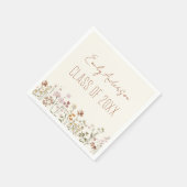 卒業テラコッタワイルドフラワーボホグラード スタンダードカクテルナプキン (角)