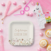 卒業テラコッタワイルドフラワーボホグラード ペーパープレート (パーティー)