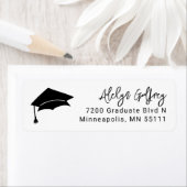 卒業テーマグラードキャップドードルホワイト ラベル (インサイチュ)