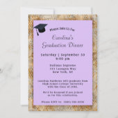 卒業ディナーキャップパープル卒業 招待状 (正面)