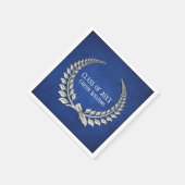 卒業ディプロマシルバーローレルオンブルー スタンダードカクテルナプキン (角)