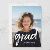 卒業トレンディーの垂直写真のお知らせ 招待状 (正面)