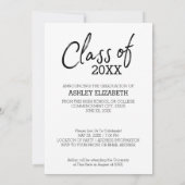 卒業トレンディーの垂直写真のお知らせ 招待状 (裏面)