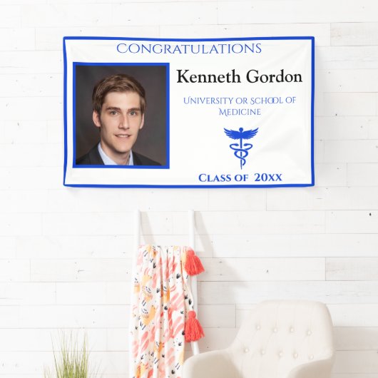 卒業ドクターカドゥセウスパープルNYU大学 横断幕 (インサイチュ)