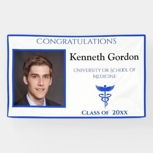 卒業ドクターカドゥセウスパープルNYU大学 横断幕 (横)