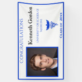 卒業ドクターカドゥセウスパープルNYU大学 横断幕 (縦)