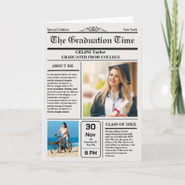 卒業ニュース記念招待状 – 印刷可能 招待状