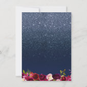 卒業ネイビモダンーブルブルゴーニュ赤フローラ 招待状 (裏面)