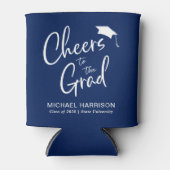 卒業ネイビーブルーの応援 缶クーラー (正面)