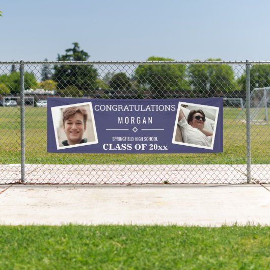 卒業ネイビーブルーまたはクラス懇親会2写真 横断幕 (インサイチュ)