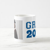 卒業ネイビーブルークラスの年のカスタム写真 コーヒーマグカップ (中央)