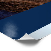 卒業ネイビーブルーシルバーサテングラードキャップ ポスター (コーナー)