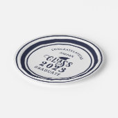 卒業ネイビーブルー年おめでとう名 ペーパープレート (アングル)