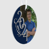 卒業ネイビーブルー2024写真 オーナメント (正面)