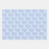 卒業ネイビーライトブルーパーソナライズされたグラード ラッピングペーパーシート (正面3)