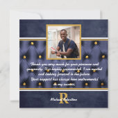 卒業ネイビ伝統的ー金ゴールドタフテッドサンキュー サンキューカード (裏面)