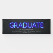 卒業ネオン白黒写モダン真パーティー 横断幕 (横)