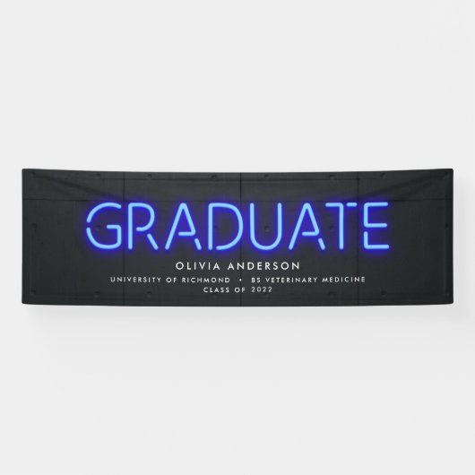 卒業ネオン白黒写モダン真パーティー 横断幕 (横)