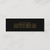 卒業ネットワーキングのブラックと金ゴールド スキニー名刺 (裏面)