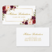 卒業ネットワークブルゴーニュフローラ金ゴールド 名刺 (正面/裏面)