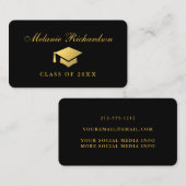 卒業ネットワーク金ゴールドとブラック コーリングカード (正面/裏面)