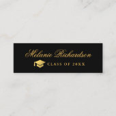 卒業ネットワーク金ゴールドとブラック スキニー名刺 (正面)