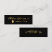 卒業ネットワーク金ゴールドとブラック スキニー名刺 (正面/裏面)