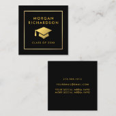 卒業ネットワーク金ゴールドフレームブラック コーリングカード (正面/裏面)