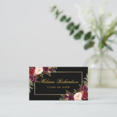 卒業ネットワーク金ゴールドBurgundyフローラ 名刺 (スタンド正面)