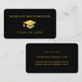 卒業ネットワーク(黒)と金ゴールド コーリングカード (正面/裏面)