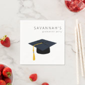卒業ハット&ネームパーティーナプキンス スタンダードカクテルナプキン (インサイチュ)