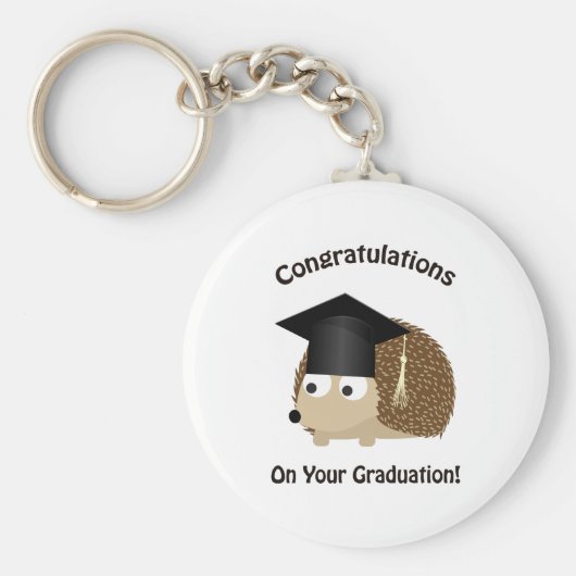 卒業ハリネズミのお祝い キーホルダー (正面)