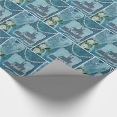 卒業ハート真珠の花 ラッピングペーパー (角)