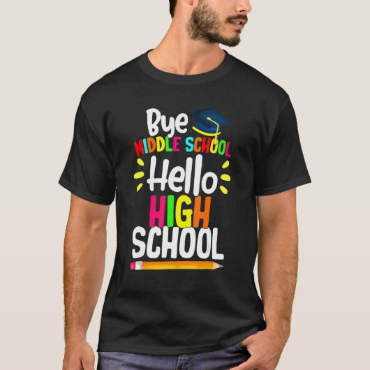 卒業バイミドルスクールハローハイスクールバック Tシャツ (正面)