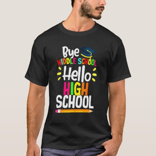 卒業バイミドルスクールハローハイスクールバック Tシャツ (正面)
