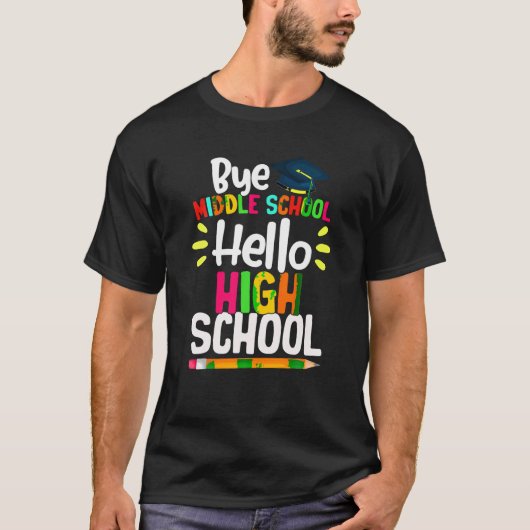 卒業バイミドルスクールハローハイスクールバック Tシャツ (正面)