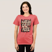 卒業バタフライシャツ – はっきりしたレトロ卒業 トライブレンドTシャツ (正面全面)