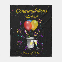 卒業バブリーお祝い フリースブランケット