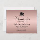 卒業バラ金ゴールドキャップ卒業証書の日付の保存 案内状 (裏面)