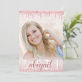 卒業バラ金ゴールドグリッタードリップスパークル4写真 招待状 (スタンド正面)