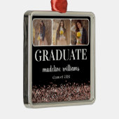 卒業バラ金ゴールドグリッター3枚 メタルオーナメント (右)