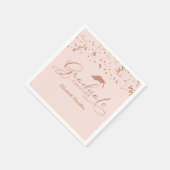 卒業バラ金箔卒業パーティーピンク スタンダードカクテルナプキン (角)