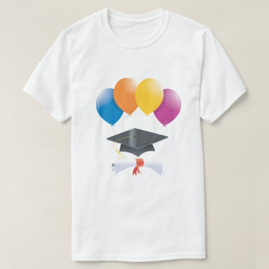 卒業バルーン卒業キャップ卒業証書Tシャツ Tシャツ (デザイン正面)