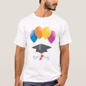 卒業バルーン卒業キャップ卒業証書Tシャツ Tシャツ (正面)