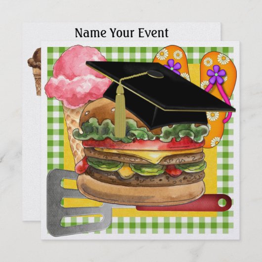 卒業バーベキュー！SRF 招待状 (正面/裏面)