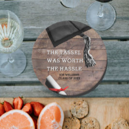 卒業バ素朴ンウッドパーソナライズされた ペーパープレート