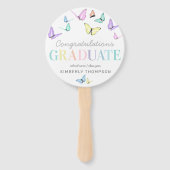 卒業パステルレインボーバタフライフォト ハンドファン (正面)